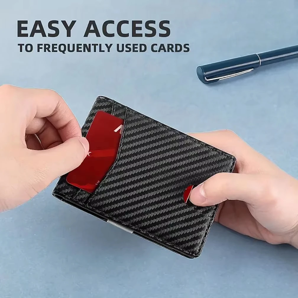 Men's RFID Blocking Wallet Slim Bifold Credit Card Holder Minimalist ID Window Money Clip Ultra Thin Pocket Wallet