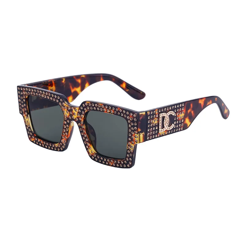 

Men and Women Diamond Square Sunglasses Vintage Unisex Eyewear Glasses Hot Sale New Arrival Popular Luxury Bran Designer Glasses