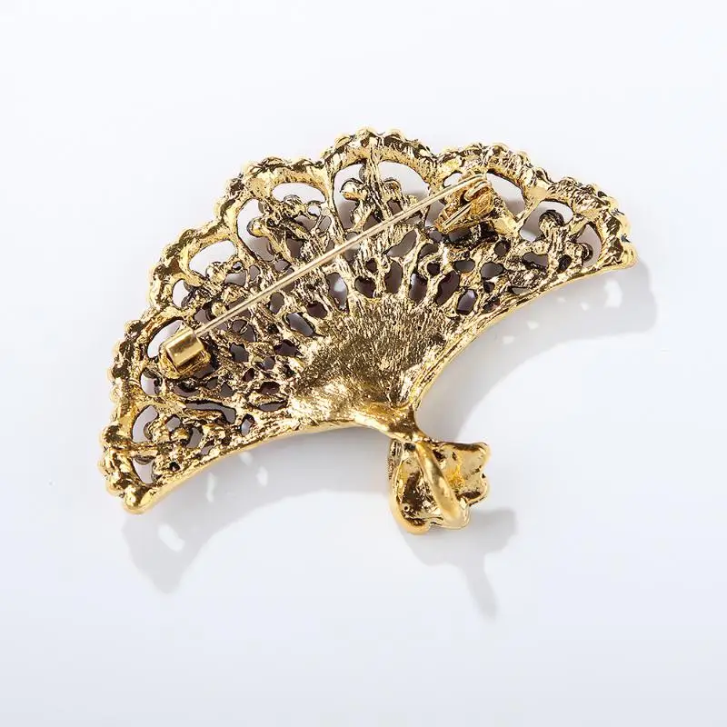 خمر الكلاسيكية مروحة دبابيس معدنية دبابيس أزياء للجنسين معطف الملابس شارات مجوهرات اكسسوارات