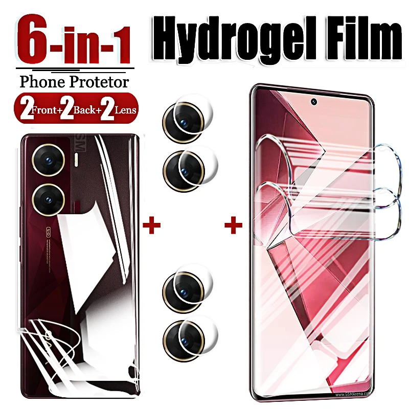 Full Curved Soft Hydrogel Film Screen Protector, Camera Lens Glass, V29e, V29, E, V 29, Lite, Luz, V27, V25, V23, Pro