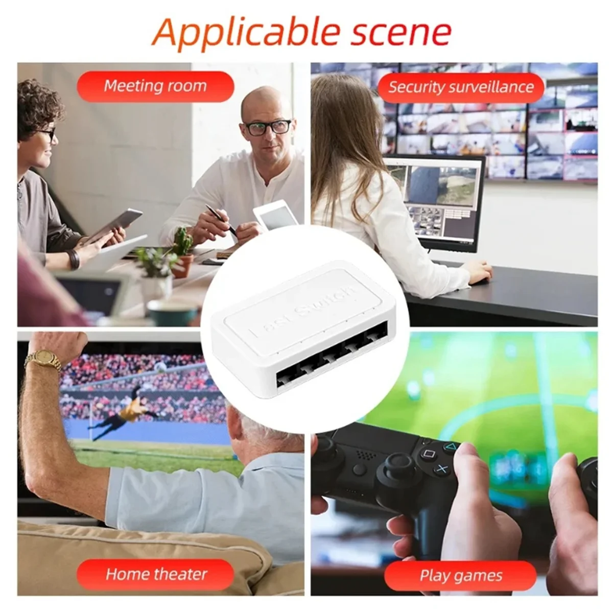 ABDX-1000Mbps Mini Gigabit Netwerk Switch 5-poorts Ethernet Switch Internet Splitter Plug en Play RJ45 Hub