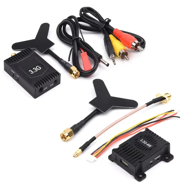 3,3 GHz 4W U-AV transmisor y receptor de vídeo imagen 3,3G FPV VTX AV remitente Dr-one VTX VRX 16CH 4000mw piezas de cuadricóptero