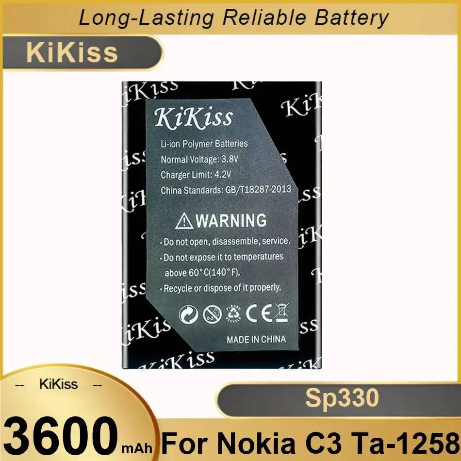

High Capacity Mobile Phone Battery Stable 3600Mah Sp330 For Nokia C3 TA-1258