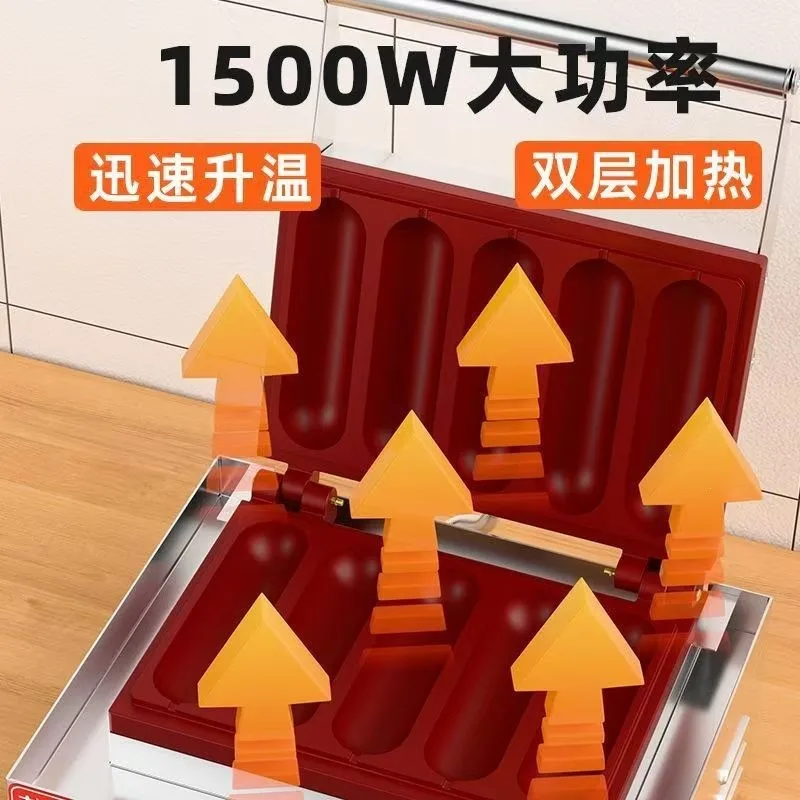 Desktop Food Roasting Equipment, Commercial Hot Dog and Milk Stick Baker for Snack Store Preparation