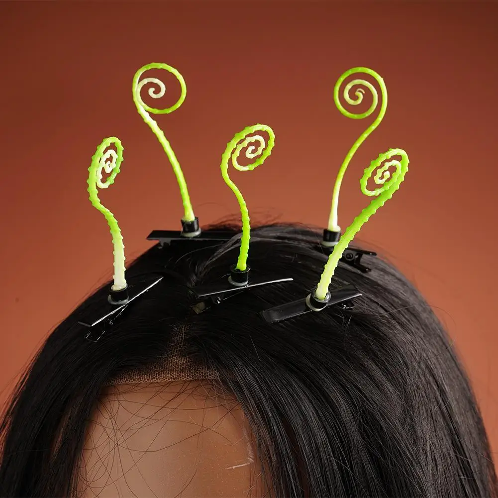 5pcs Sprout Grass Hair Clip Plant Bean Sprout Clip Hair Korean Hair Cute Mushrooms Hairpin Women Hair Plant Accessories