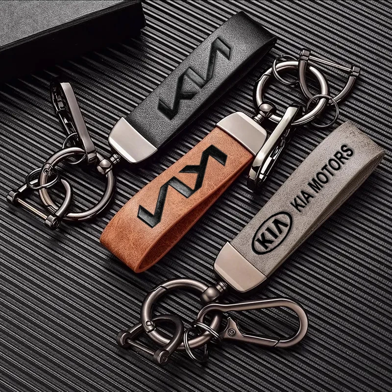 سلسلة مفاتيح سيارة جلدية فاخرة مطبوعة شعار كيرينغ اكسسوارات لكيا K9 سبورتاج نيرو K5 كرنفال EV6 EV9 EV3 K8 ستينغر فورتي #3