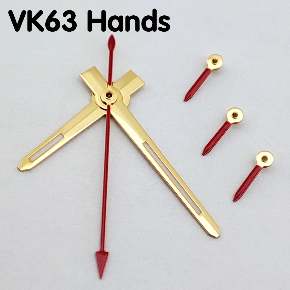 VK63 hands high quality hands C3 grade luminous hands suitable for VK63 movement watch parts replacement parts watch hands