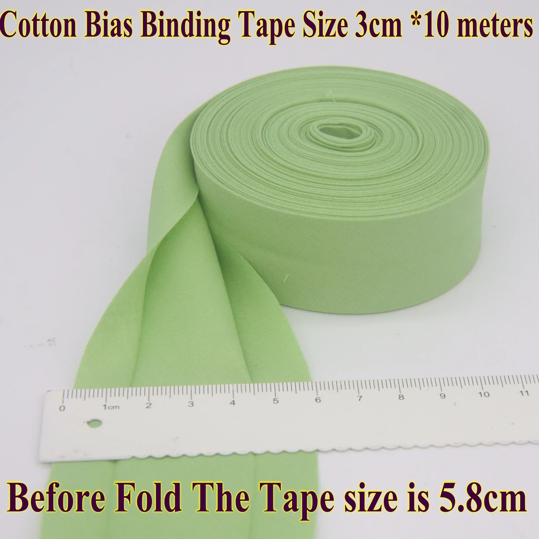 Cotton Bias Binding Tape Size 3cm *10meter  Solid Color DIY Handmade Sewing Material Bias Tape