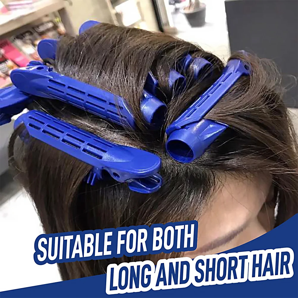 Hair Roots Clips Blue Lightweight For Thick Thin Short Long Hair No Heat Easy Styling Portable Curler Tools