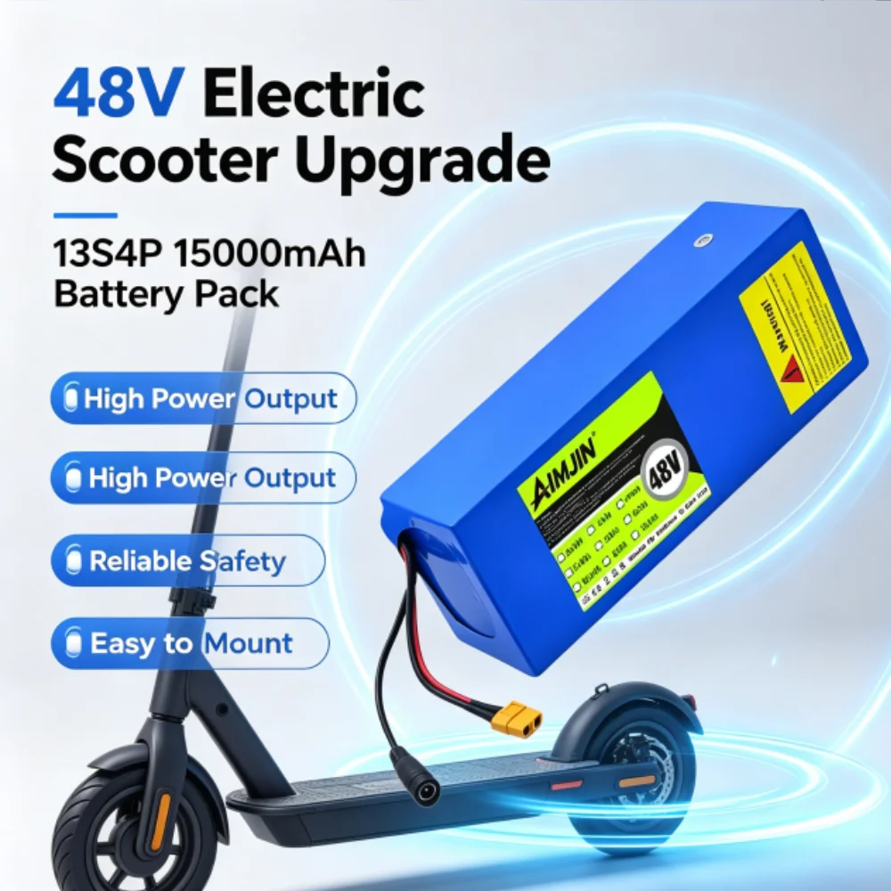 13S4P lithium battery 48V15AH 18650 500W-1000W batteries for various electronic and transportation equipment