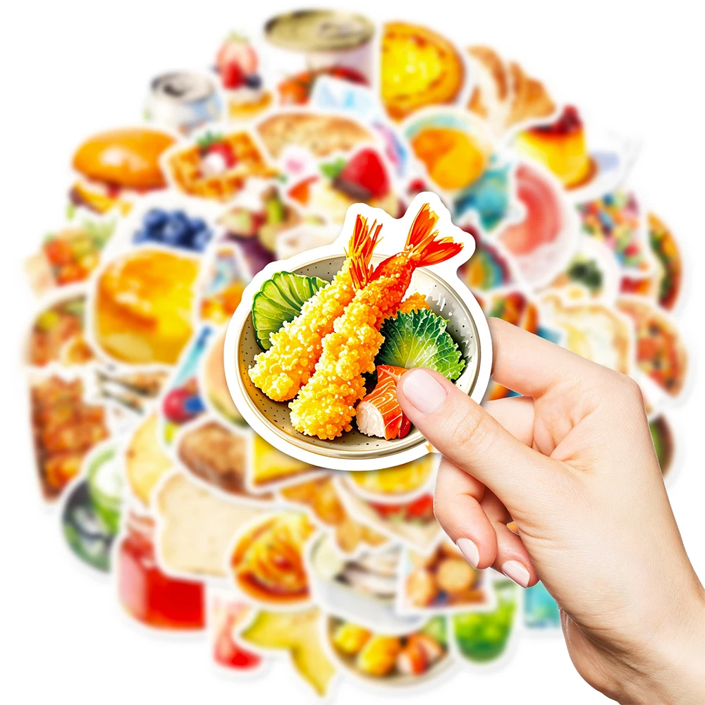 

10/30/50pcs Cartoon Cute Food Aesthetic Graffiti Stickers DIY Motorcycle Guitar Helmet Waterproof Decoration Sticker Classic Toy