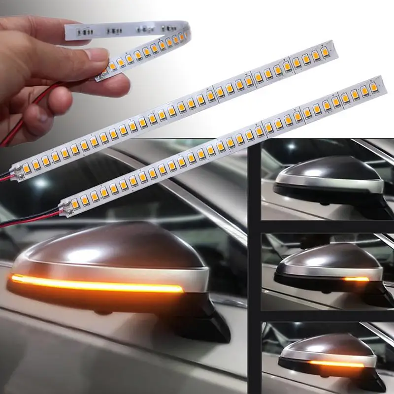 Side Mirror Turn Signal Switchable Turn Signal For Rearview Mirror No Damage Side Mirror Light Reusable Turn Signal For 12V