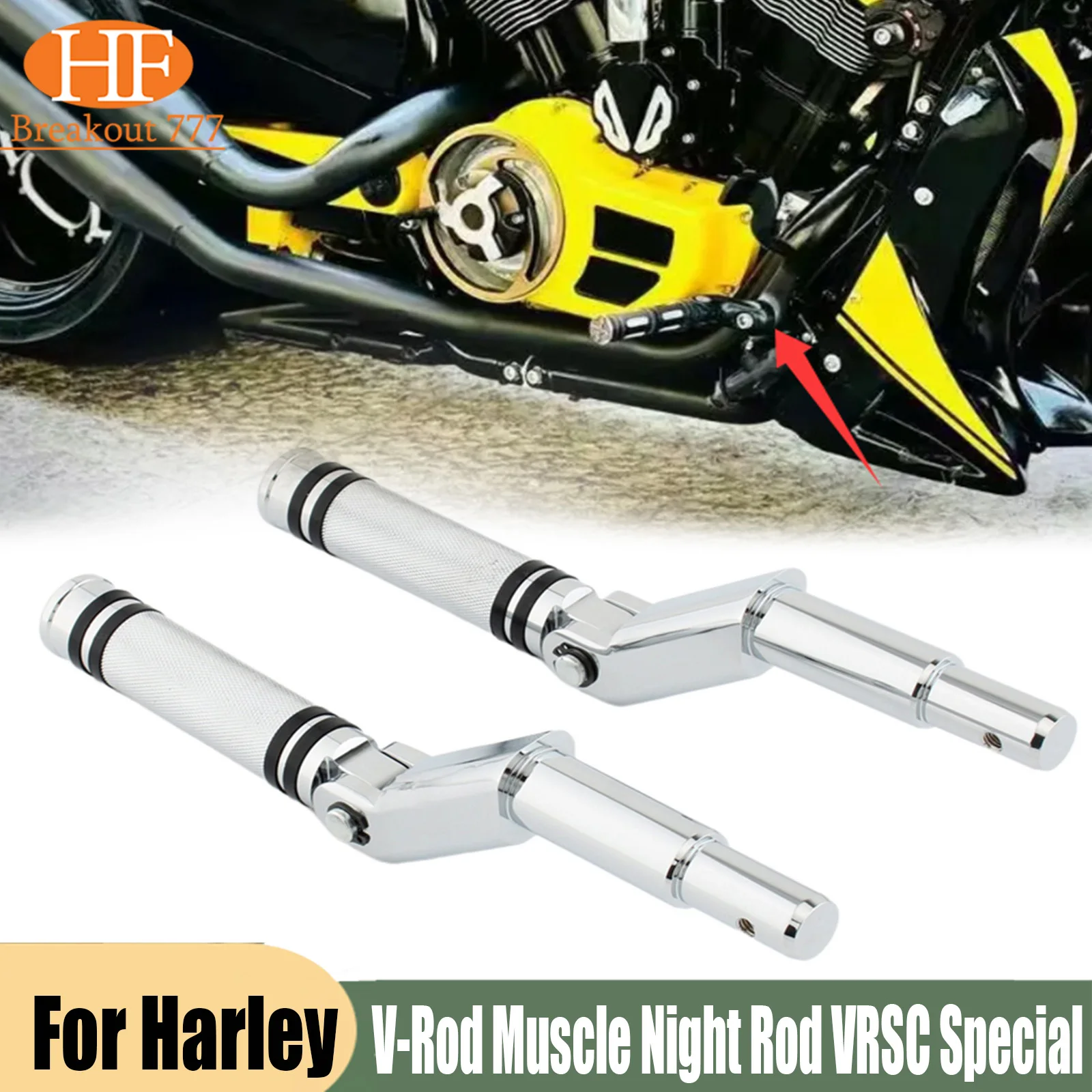 For Harley V-Rod Muscle 2002-2017 Night Rod VRSC Special 2007-2017 Foot Rest Pegs+Bracket