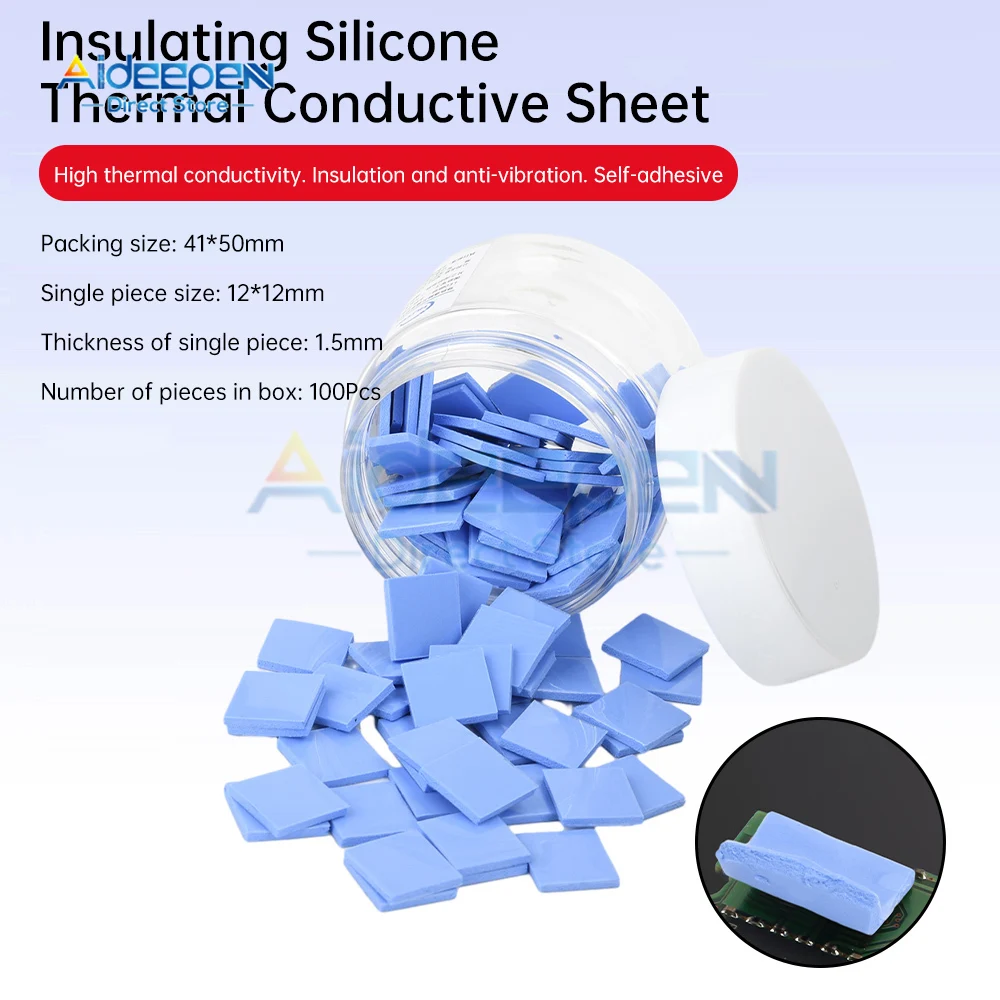 100PCS High-Temperature Resistant Thermal Insulating Silicone Sheets - Pre-Cut for Motherboard, CPU, IC, GPU Repair & Protection