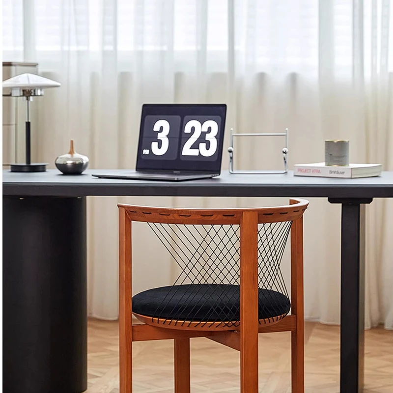 

Designer Solid Wood Dining Chair Homestay Model Room Light Luxury Chair