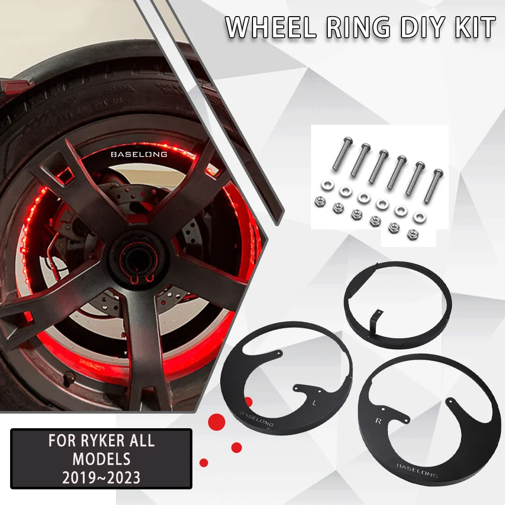 For Can-Am Ryker All Models SPORT 900 2019-2023 STD 600 ACE Motorcycle Wheel Ring DIY Kits LEDs Ring Lights Powdercoated Circle