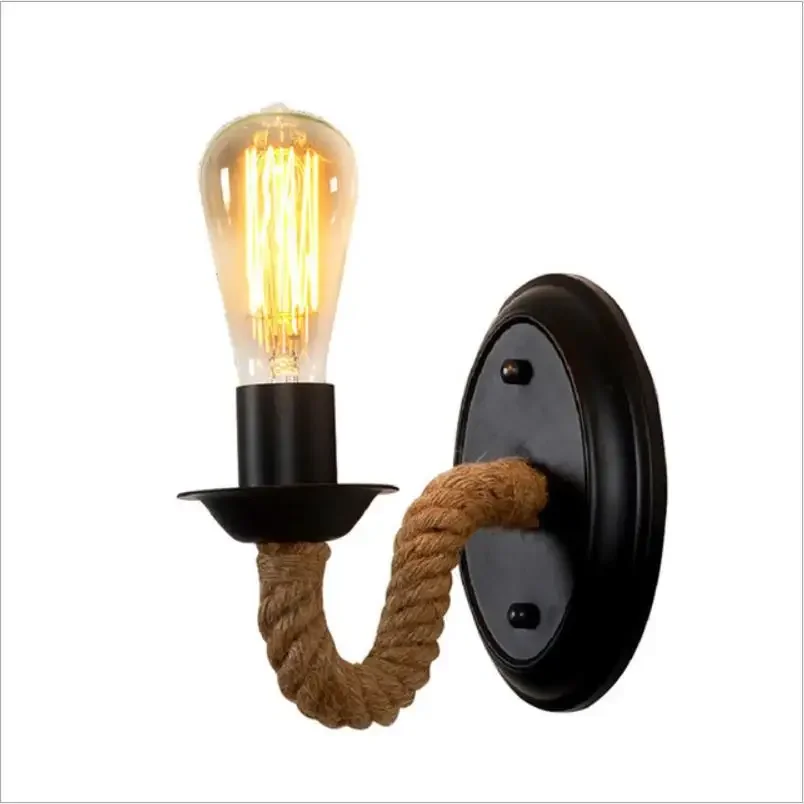 

Retro Creative Rope Shape Wall Light for Living Room Restaurant Aisle Corridor Pub Cafe Industry Wall Lamp