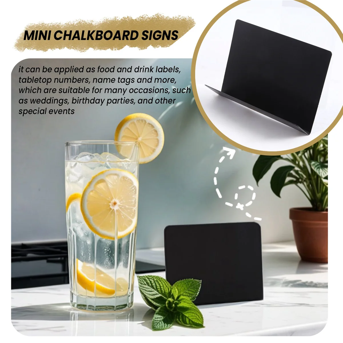 Le nouveau 20 pièces 4x3 pouces Mini tableau Table tente signe tableau Buffet étiquettes étiquette alimentaire pour table tableau signes