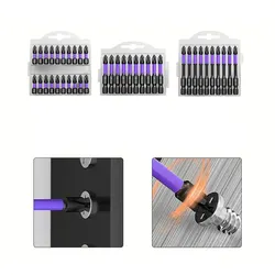 10/20 Pcs PH2-Cross Screwdriver Set Magnetic Batch Head Impact Drill Bit Alloy Steel Non-slip Cross Screwdriver 25/50/65