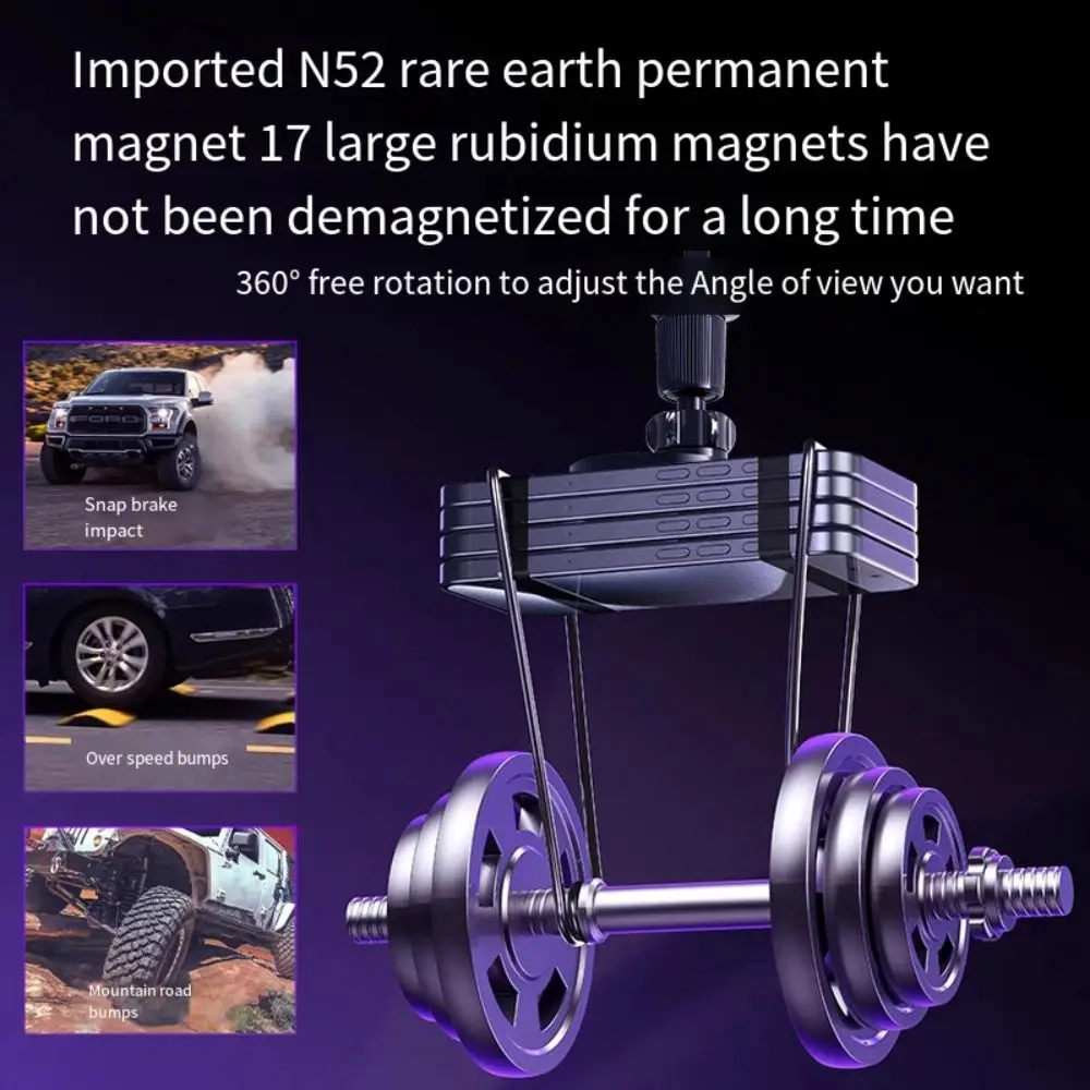 Magnetic Base Phone Holder Universal Rotatable Air Vent Clip Mount Stand Smooth Surface Stabilize Magnetic Adsorption Bracket