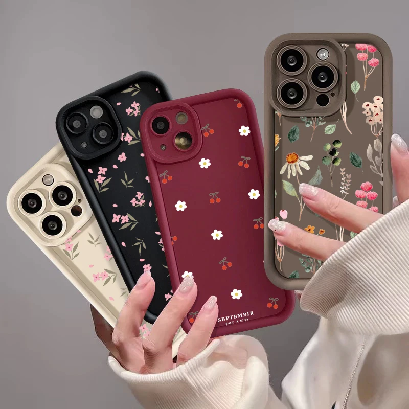 Daisy Flower Leaves Soft Case For Samsung Galaxy S26 Ultra S25 A56 A55 A17 A07 A57 A37 A27 A36 A26 A16 A15 A25 A06 S24 FE Plus