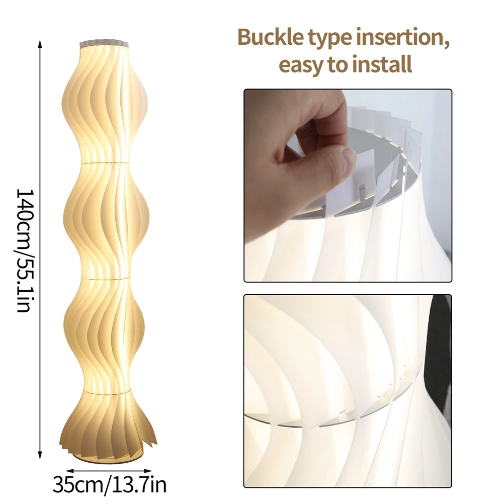 Lampadaire LED à colonne à intensité variable avec abat-jour design jupe Hula, lampe haute d'angle pour salon, chambre à coucher ou décoration de bureau.