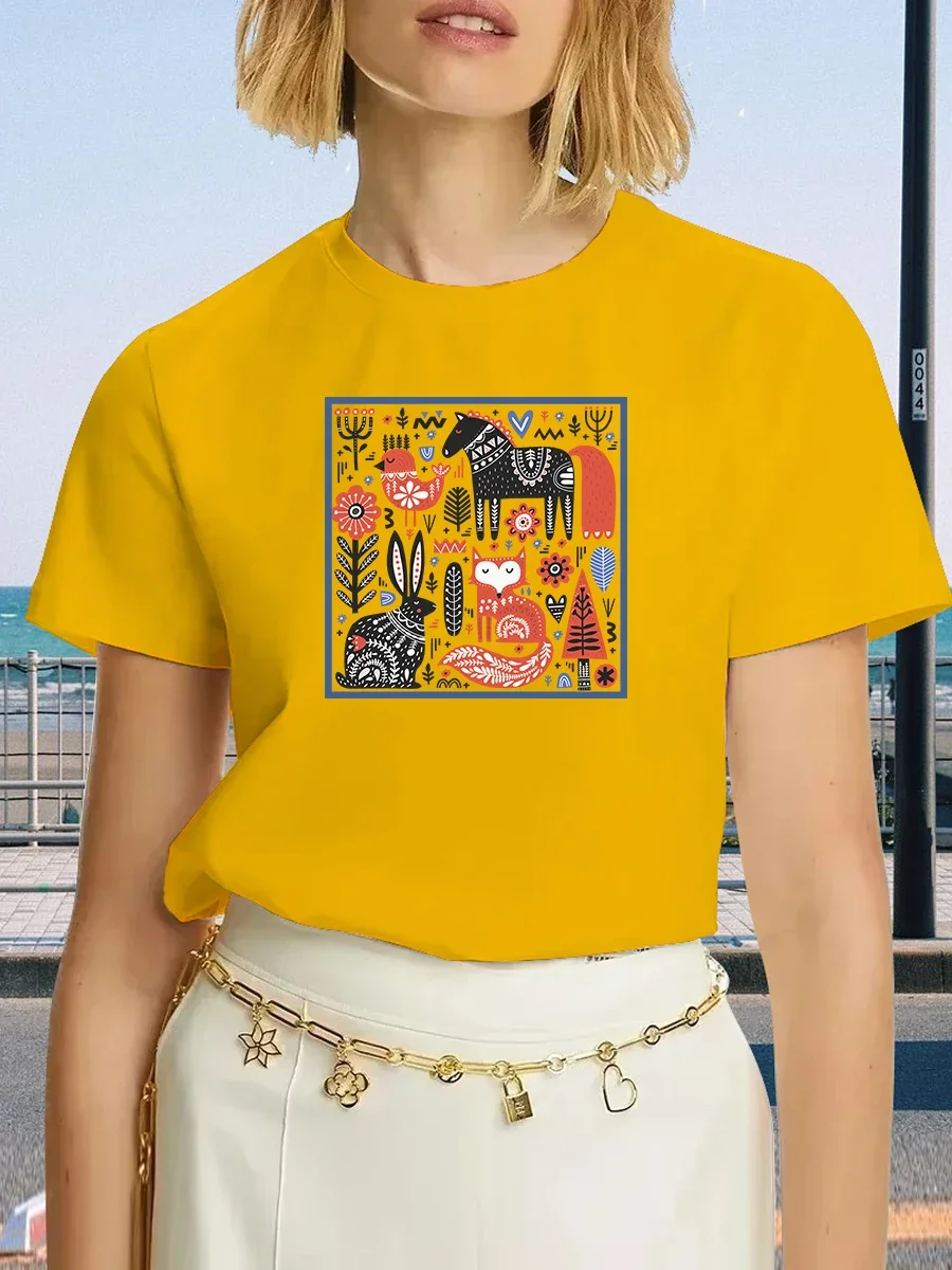 Mode American Street Ins femmes vente chaude coton imprimé T-shirts mode grande taille Y2k individuel Couple décontracté hauts