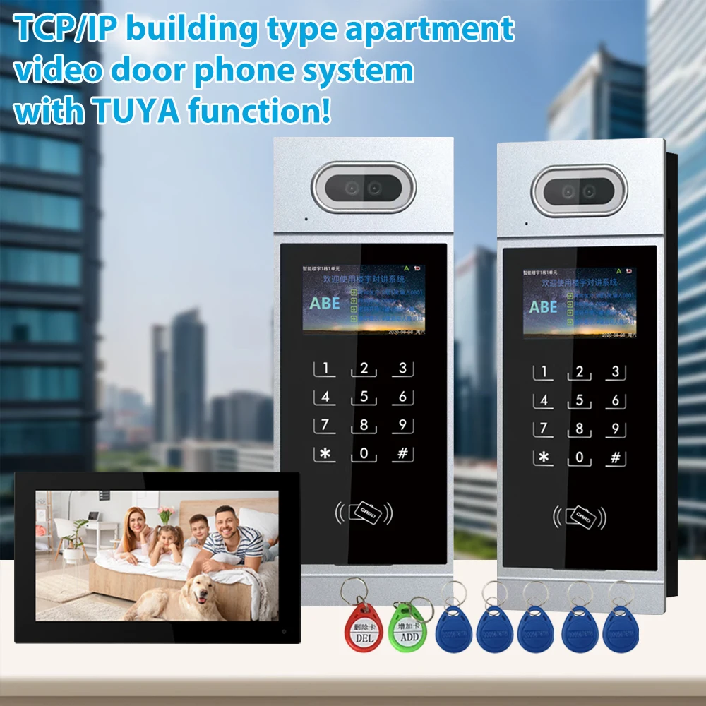 Sistema de intercomunicación Visual, timbre para el hogar, sistema de Control de acceso con reconocimiento facial HD, juego de máquinas inteligentes para interiores