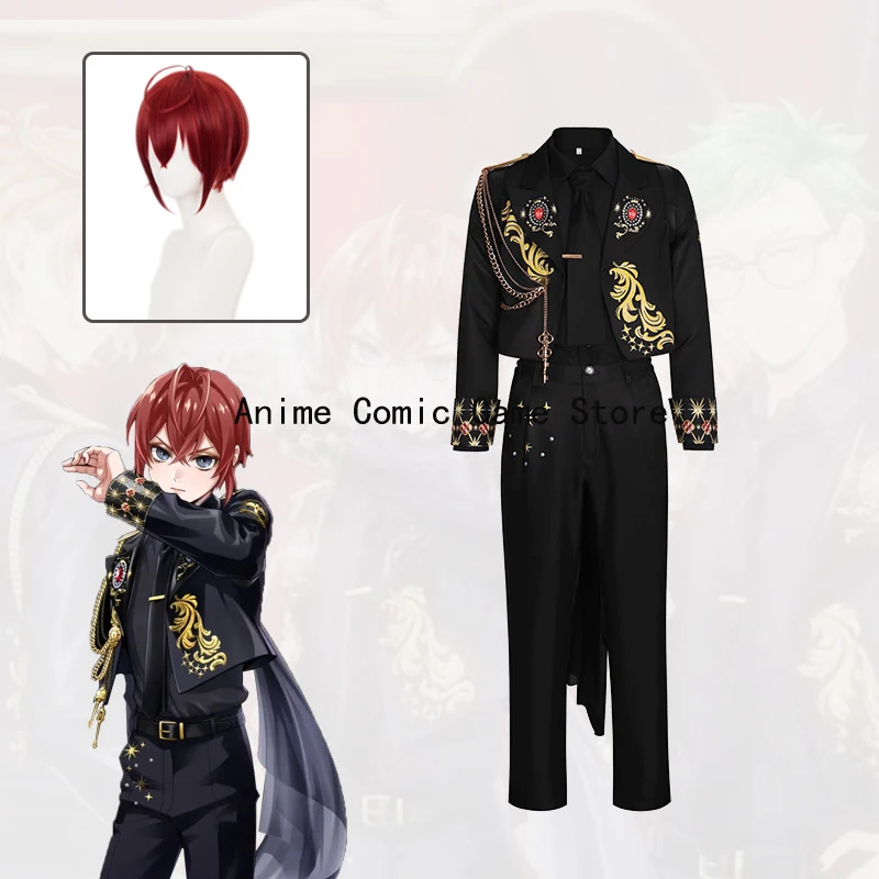 

In Stock S-3XL Twisted Wonderland 5th Aniversary Cosplay Heartslabyul Riddle Rosehearts Wig Halloween Party Outfits for Men
