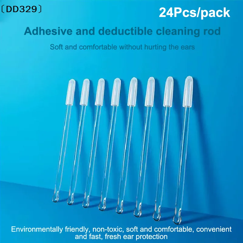 24Pcs/bag Sticky Ear Digger Double Head Ear Digging Tool Not Hurt Ear Digging Spoon Ear Care Ear Wax Cleaning  Tool〔DD329〕