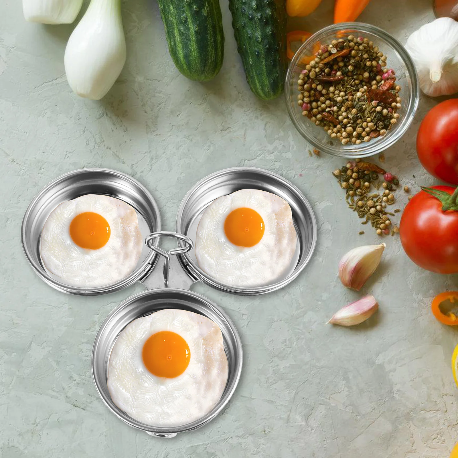 

Egg Poacher Mold Stainless Steel Nonstick Boiling Tray Kitchen Tool Poached Steamed Egg Pan Multi-Functional Cooking