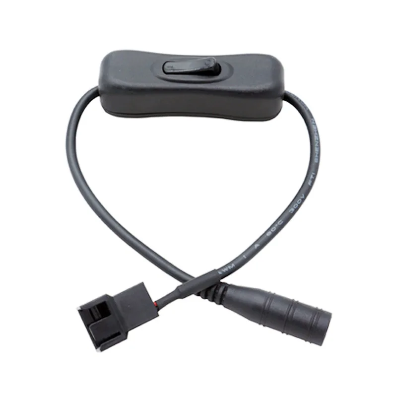 DC 5.5*2.1 mm Female 1 to 1/2 12V 4Pin PWM Fan Adapter Power Supply Connector Cable with ON Off Switch