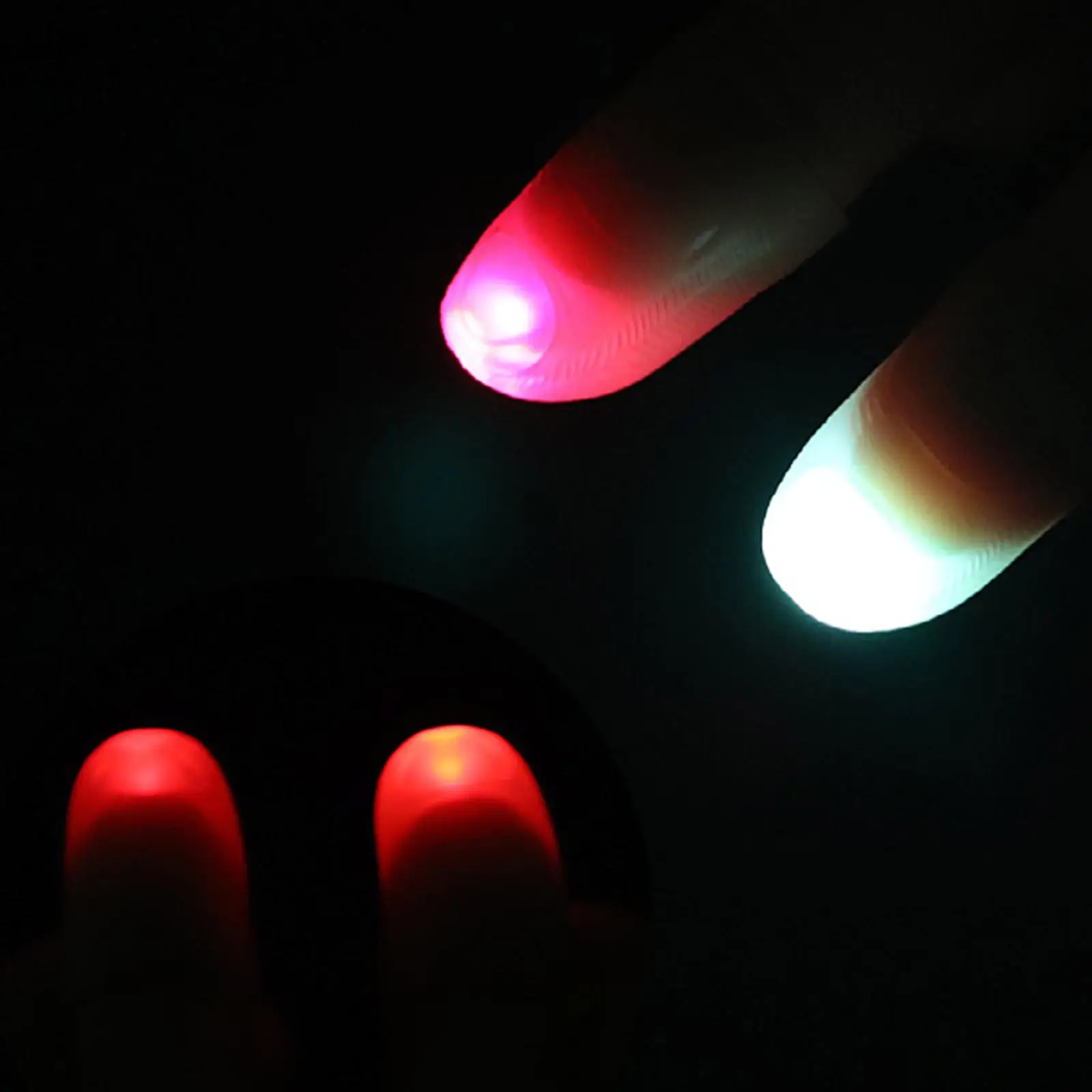 2 ชิ้น Magic Super อิเล็กทรอนิกส์ LED Light กระพริบนิ้วมือ Magic Trick Props เด็ก Amazing Glow ของเล่นเด็ก Luminous Decor ของขวัญ