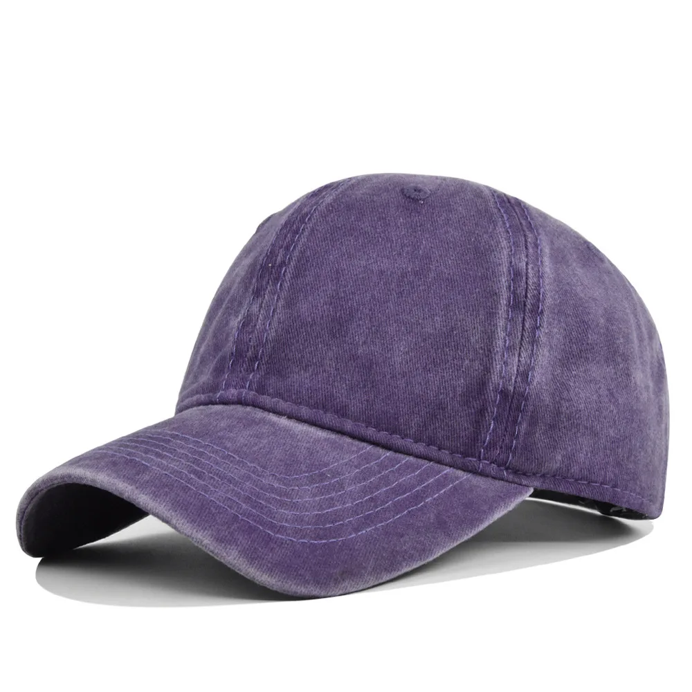Adjustable Embroidery Snapback Hat Men Washed Denim Baseball Cap Outdoor Sport Tennis Cap For Adults