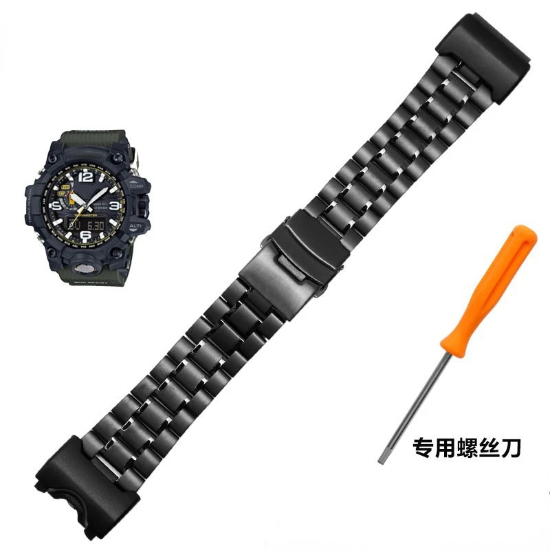 For Casio G-SHOCK GWG-1000-1A/A3/1A1 GB/GG Black Stainless steel WatchBand Men Sport Waterproof Wrist strap Bracelet Accessories