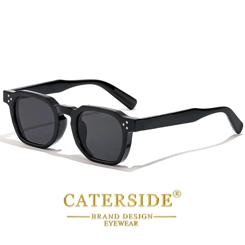 CATERSIDE Modische Herren-Sonnenbrille Markendesign Quadratische Punk-Sonnenbrille Damen Outdoor Reise Party Dekoration Geschenk Brille UV400 – Detail 4