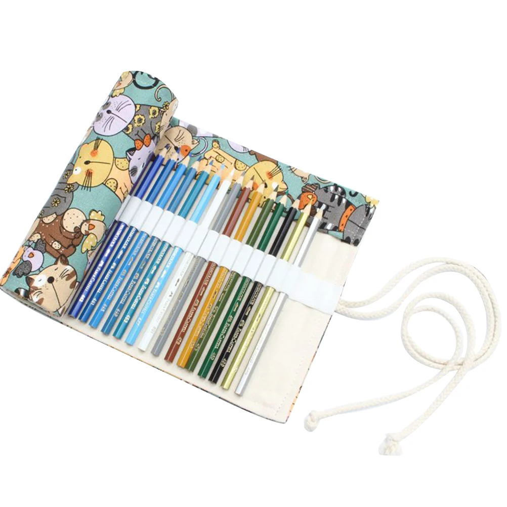 Portable Men and Women Cat Pattern Bag Gel Pen Case Pencil Storage Organizer Knitting Holder