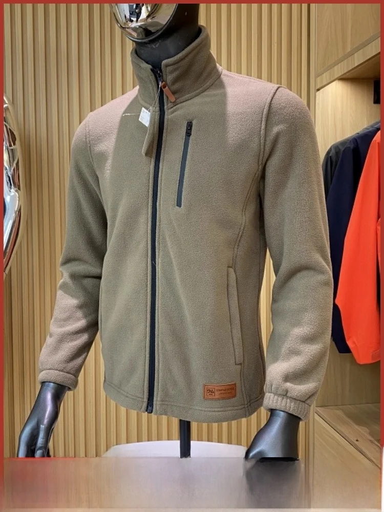 

Двусторонний джгут Fce, удобный теплый повседневный уличный мужской осенне-зимний воротник-стойка на молнии, Thiened из полиэстера