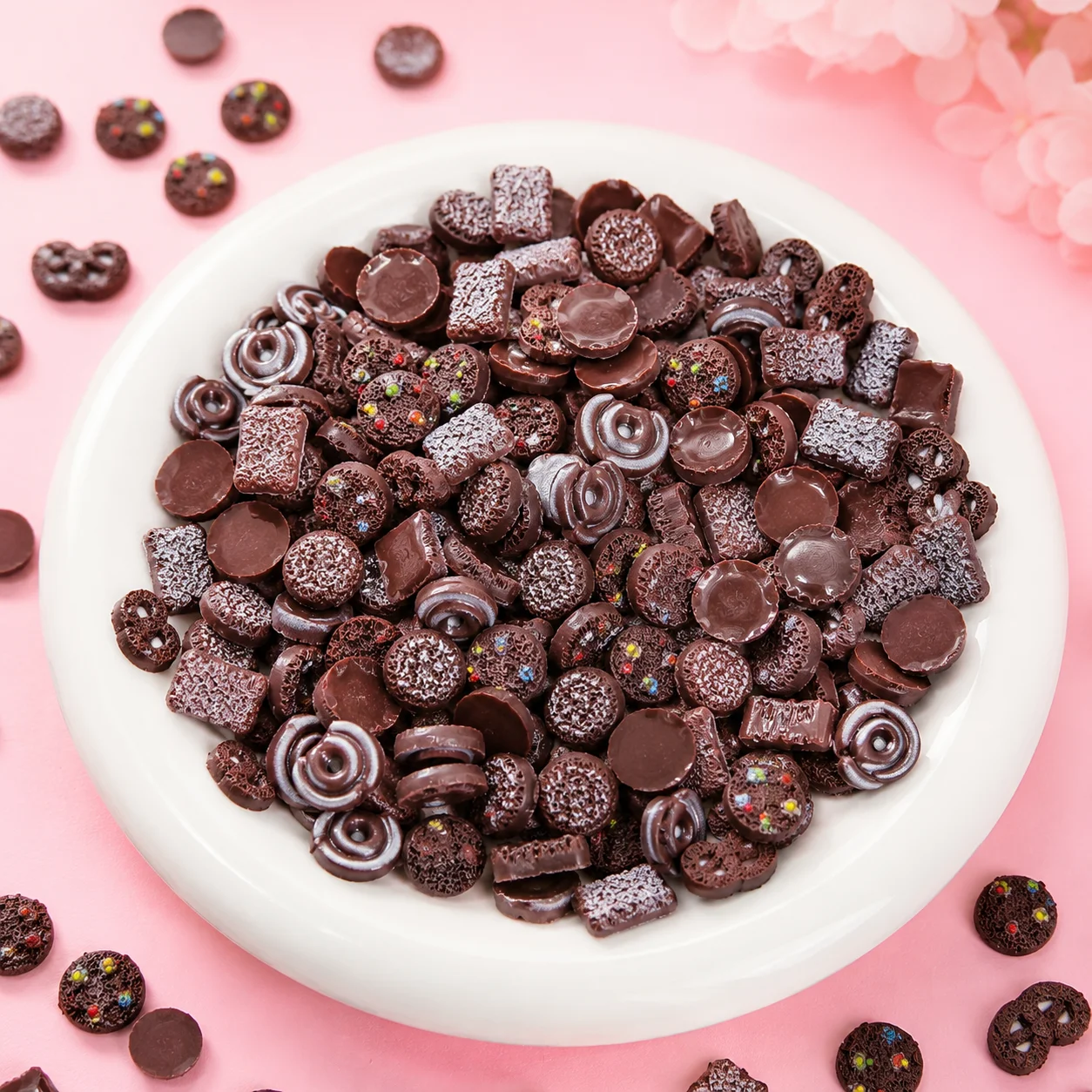 20pcs Mini Biscuit Chocolate Cookie Biscuit Food Model Resin Dessert Accessories Bakery Decor Desktop Ornament Craft Supplies