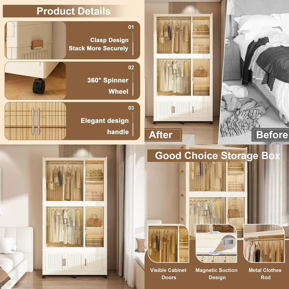 

Детский портативный органайзер для одежды с 9 ячейками, 2 штангами и 6 вешалками