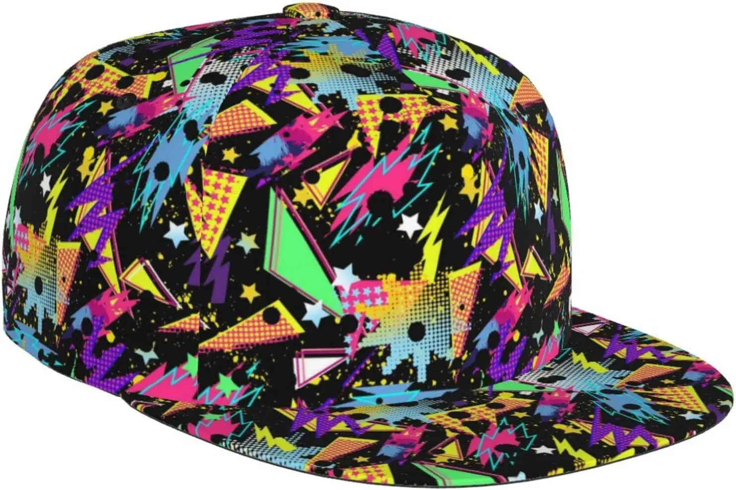 

Graffiti Baseball Cap Men Women Colorful Graffiti Adjustable Printed Snapback Flat Bill Hip Hop Hat