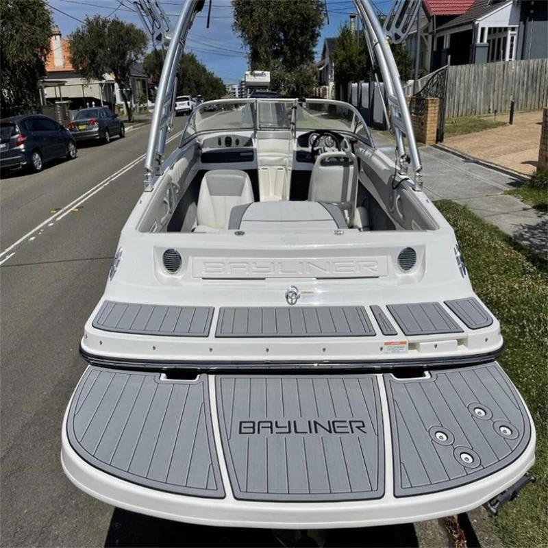 KXKZREN مخصص 1988 Bayliner 3288 3270 قمرة القيادة الخلفية ذاتية اللصق إيفا رغوة فو خشب الساج سطح السفينة حصيرة عدم الانزلاق وسادة الأرضيات البحرية