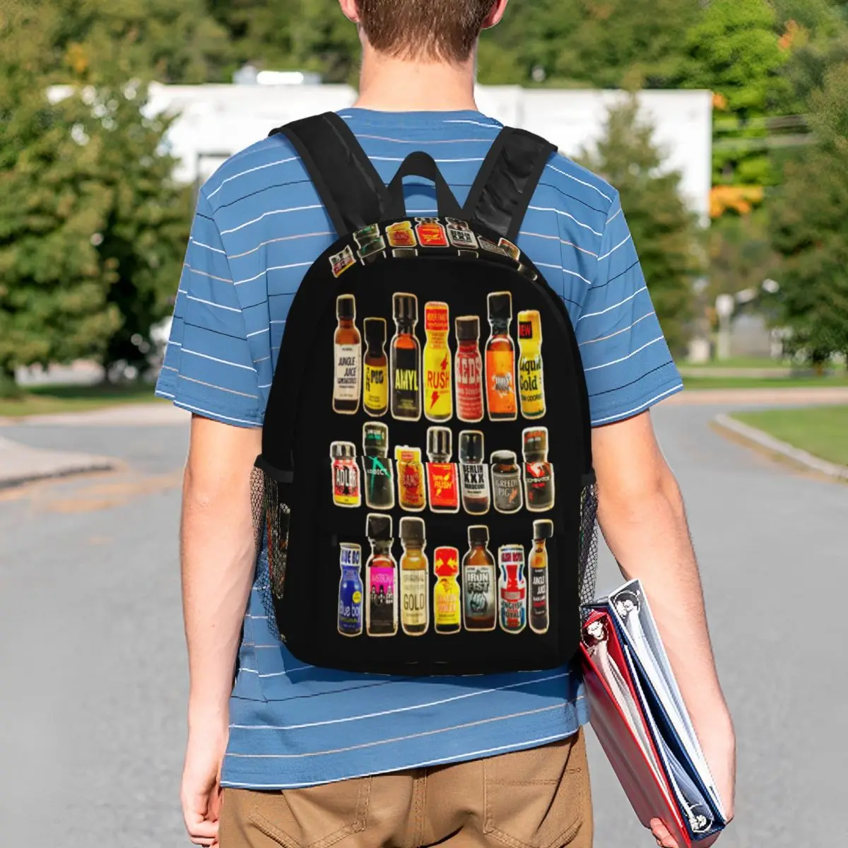 Poppers Bottles Gay Rush Jungle Juice Amyl Inhaler Backpack Hot Sale Daypack Large Capacity BookBag Shoulder Bags School Bag view 3
