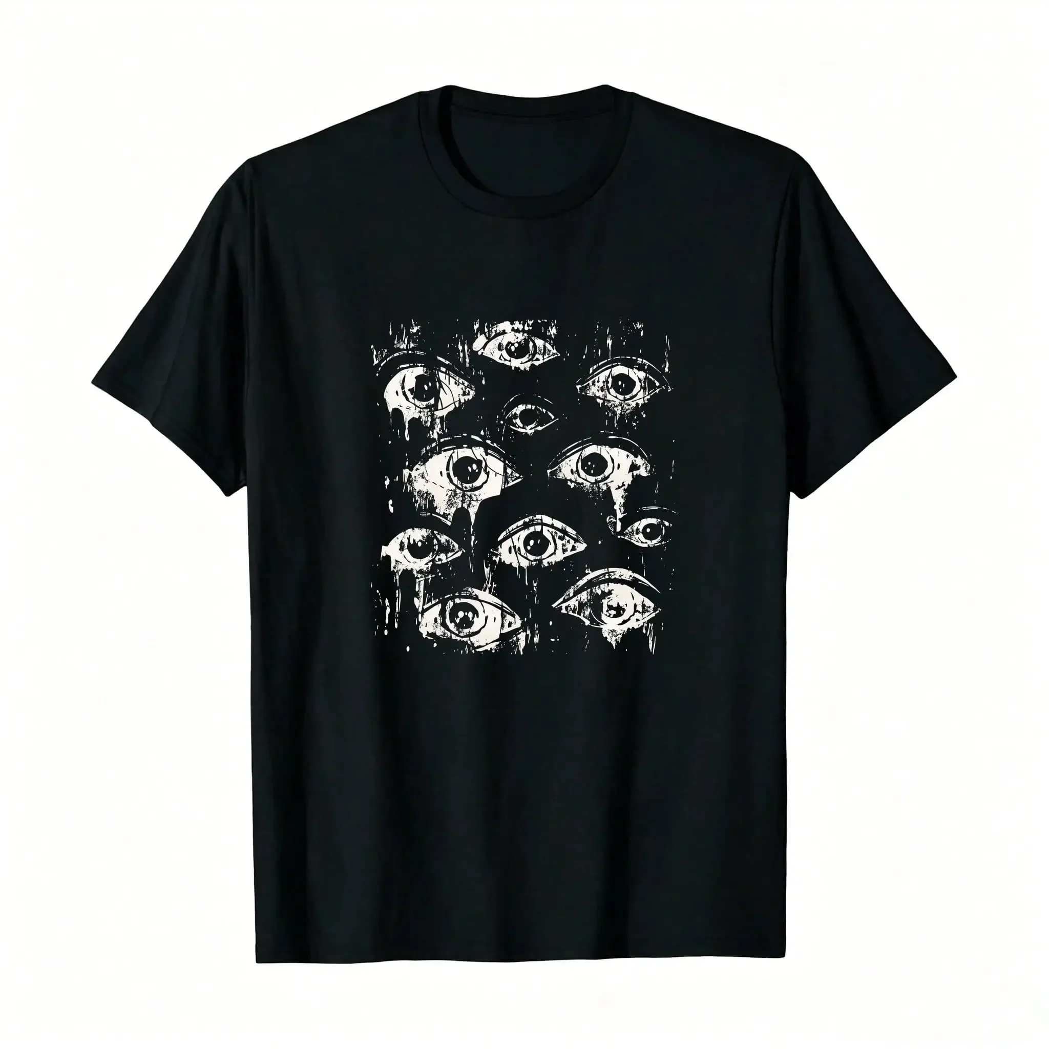 Eyes Eyeballs Weird Goth Grunge Alt Y2K Strange Aesthetic T-Shirt Print, Outdoor Tee With Clic Crew Neck, Perfect For Day Excursions, Walking, Camping, And Year-Round Use_,Breathable And Comfortable Short-Sleeved Round-Neck Top