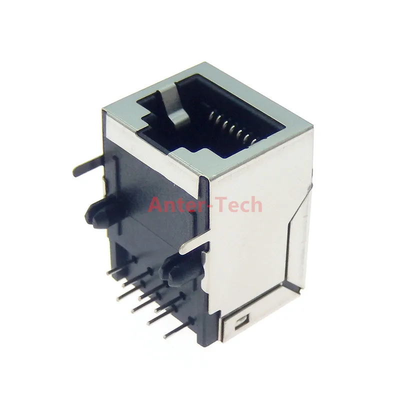 RJ45/rj45 unlit network socket 8P8C PCB horizontal mounting pins Shielded Ethernet interface 90 degree network Internet module