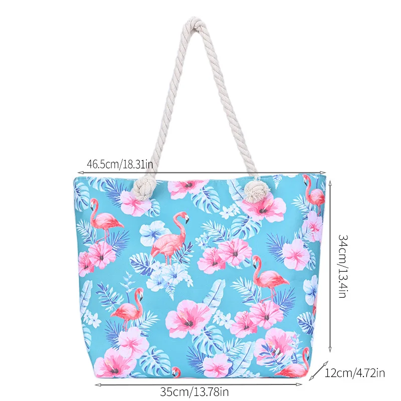 Outdoor Canvas Beach Bag Swimming Storage Bag Large Capacity Shoulder Bag Picnic Tote Bag Women Beach Tote Handbag Shopping Bag