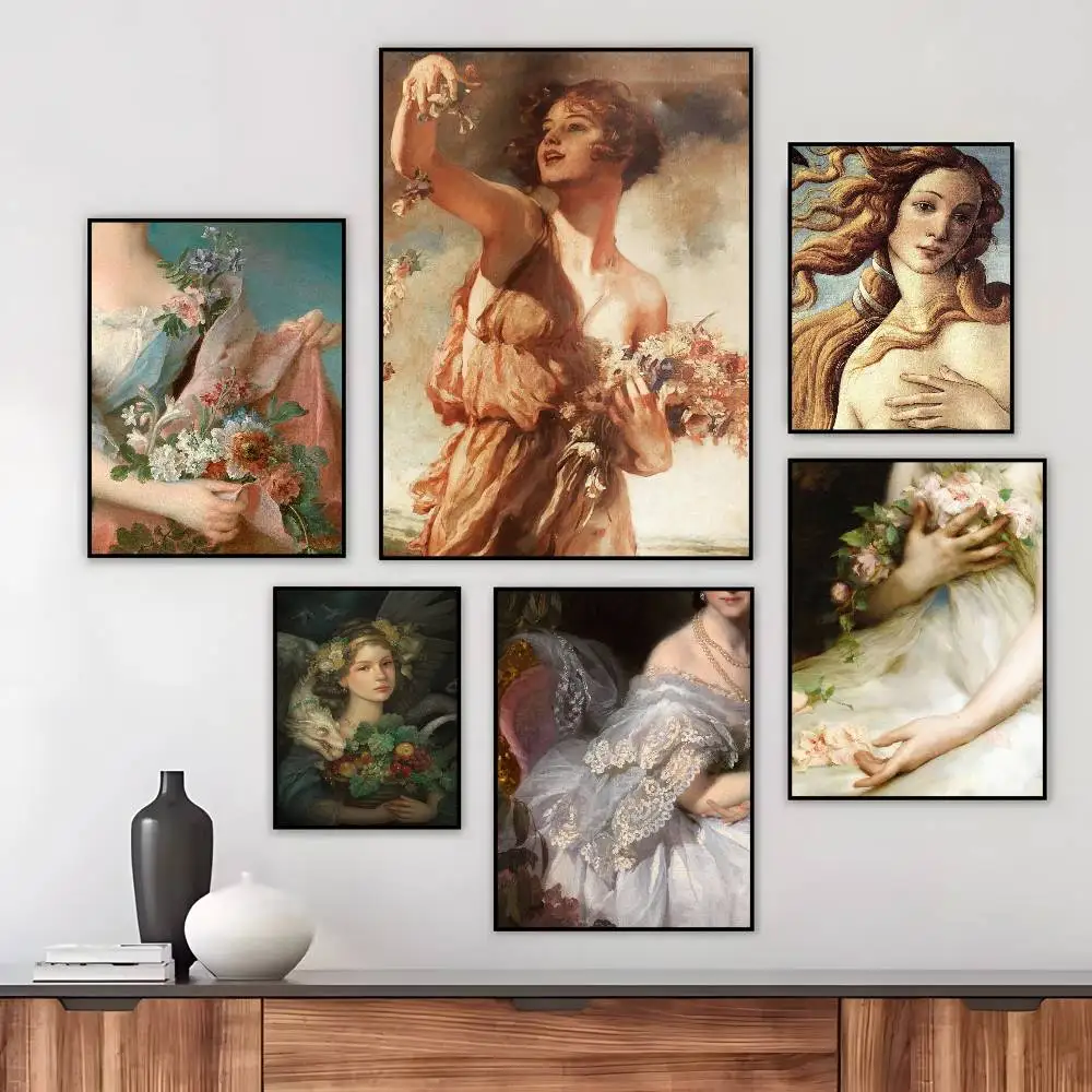 Renaissance Art Painting Pattern Poster Art canvas HD aesthetic Printing Paper Wall Art for Living Room Bar fashion Home Decor