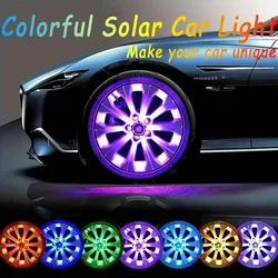 1/2/4pcs LED Light Solar Energy Flash Car Wheel light Hub bulb Tire Tyre Valve Cap Lamp Wheel Center Caps Wheels Tires Car Light