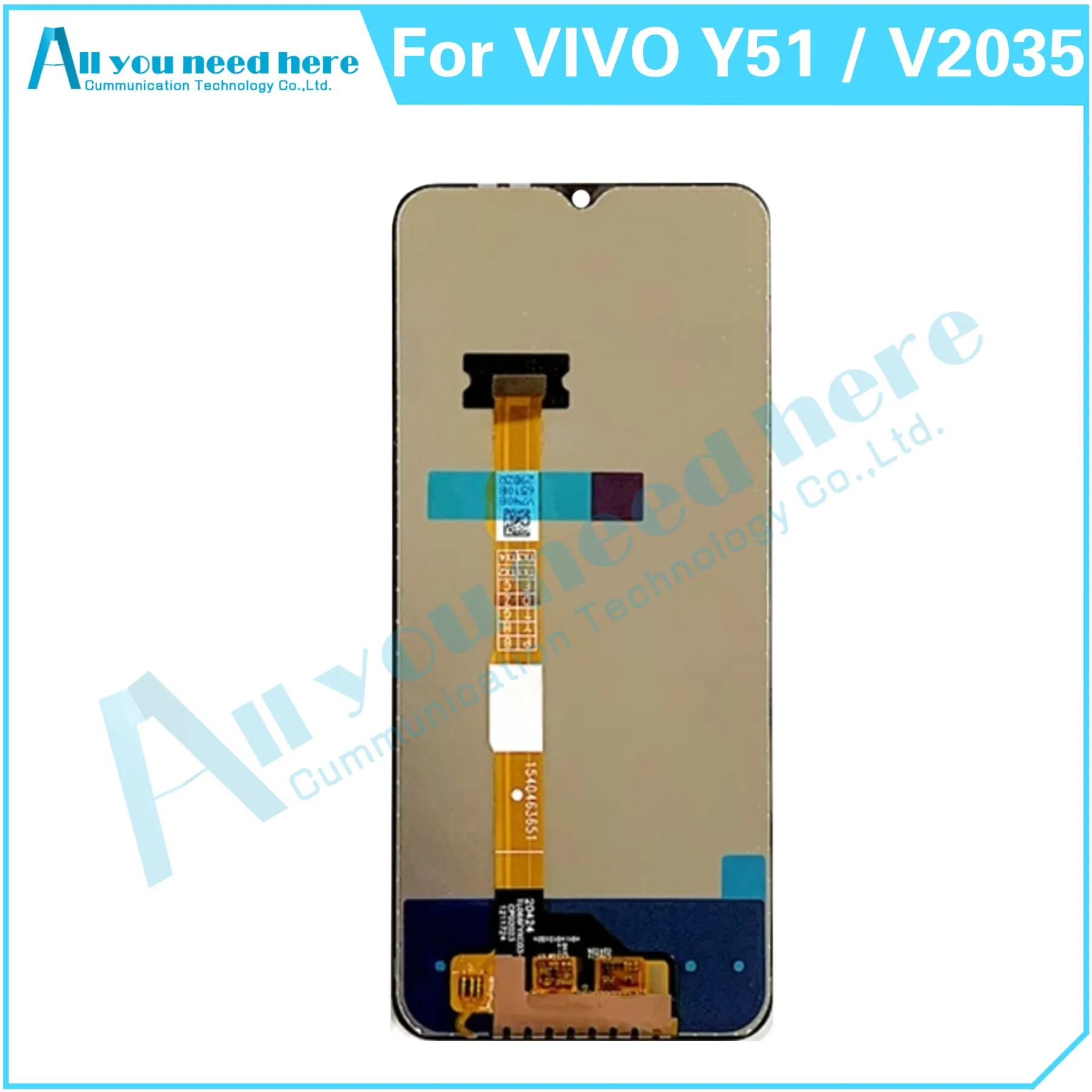 Pengganti suku cadang perbaikan rakitan, tes 100% untuk VIVO Y51 2020 V2035 LCD Display layar sentuh Digitizer