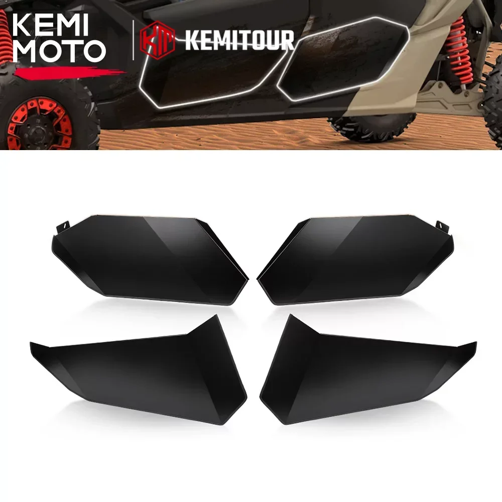 KEMIMOTO X3 UTV Aluminum Front Rear Lower Half Door Inserts Panels For Can am Maverick X3 MAX 4x4 Turbo DPS 4 Doors 2017-2024